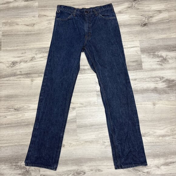 Vintage Plain Pockets Jean Men 33x34 Blue Bootcut Raw JC Penney Made in USA - Picture 5 of 10